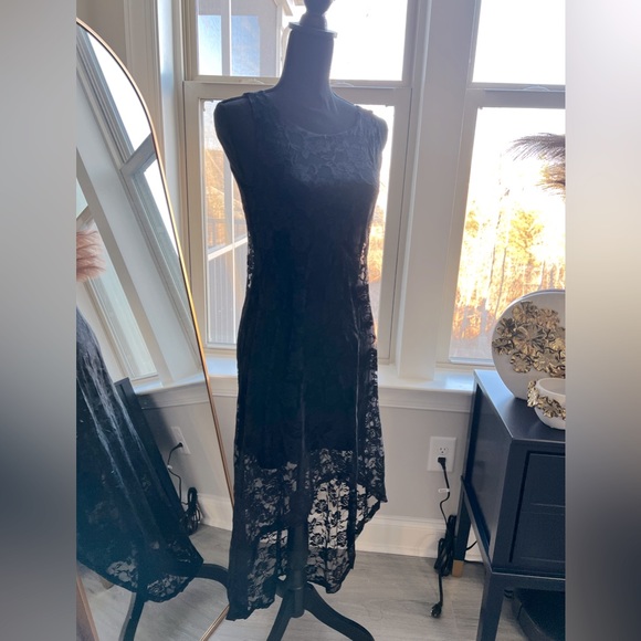 Black lace high low dress forever 21 size S - Picture 2 of 4
